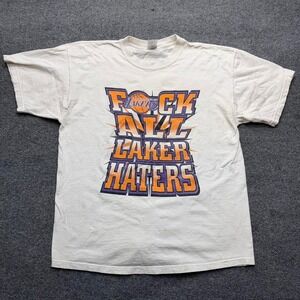 Vintage Fruit of the loom "F*ck All lakers haters" tshirt size men's xl! Rare